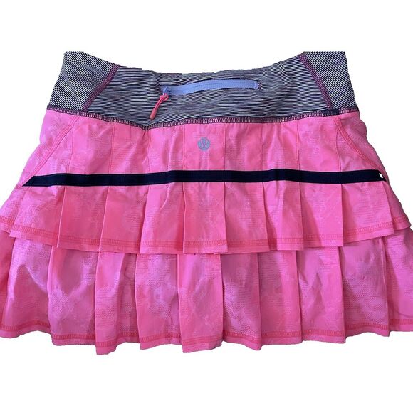 Lululemon $125 Women's Pace Setter Pleated Skirt Solid Floral Size 2 - Picture 5 of 8